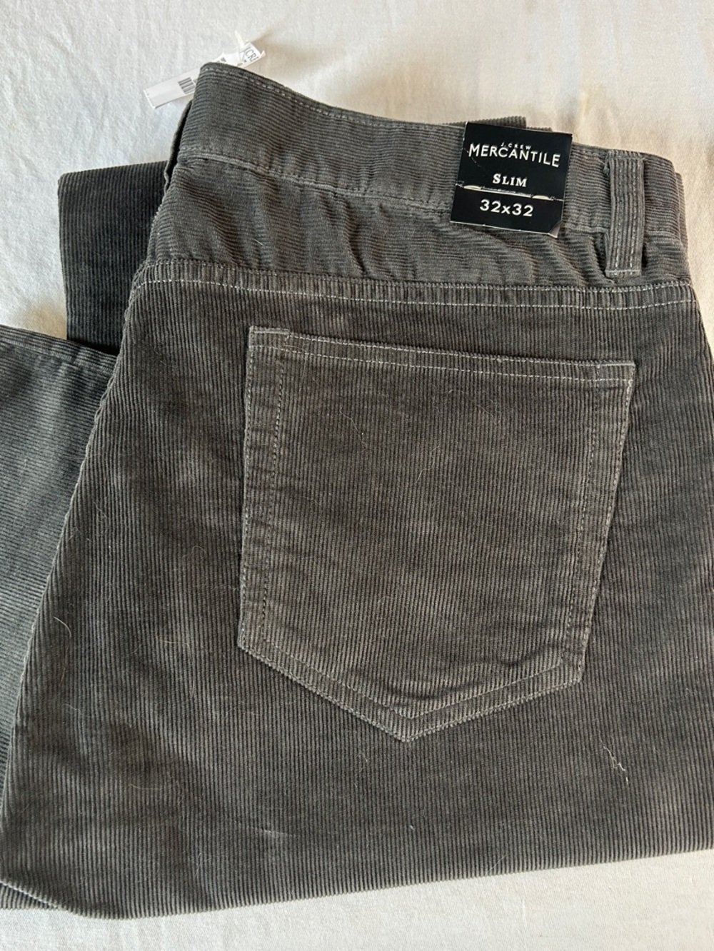 NWT Men’s 32x32 J. Crew Slim Corduroy Jeans - Charcoal Gray